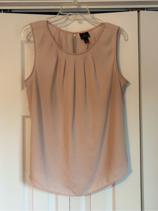 Worthington Tops - Worthington Sleeveless Pleated Round-Neck Top - Blush